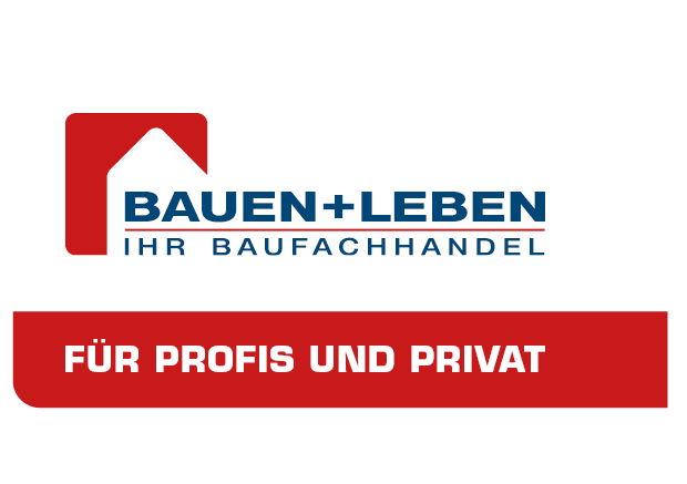 BAUEN+LEBEN Logo mit Slogan